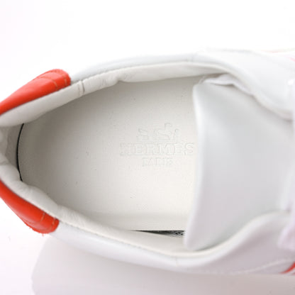 Hermes Calfskin Womens Advantage Sneakers 38.5 White Orange 11 of 11
