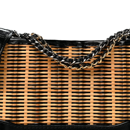Chanel Rattan Calfskin Small Gabrielle Hobo Beige Black 8 of 12