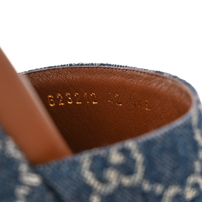 Gucci New Denim GG Monogram Angelina Platform 55mm Slide Sandals 42 Blue Tea 8 of 8