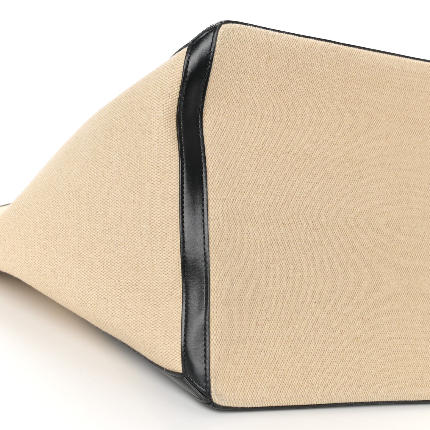 Canvas Calfskin Square Cabas Tote Vanilla Black