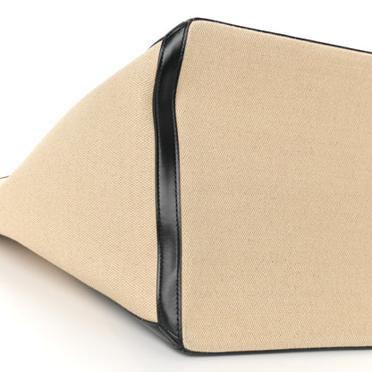 Celine Canvas Calfskin Square Cabas Tote Vanilla Black 8 of 10