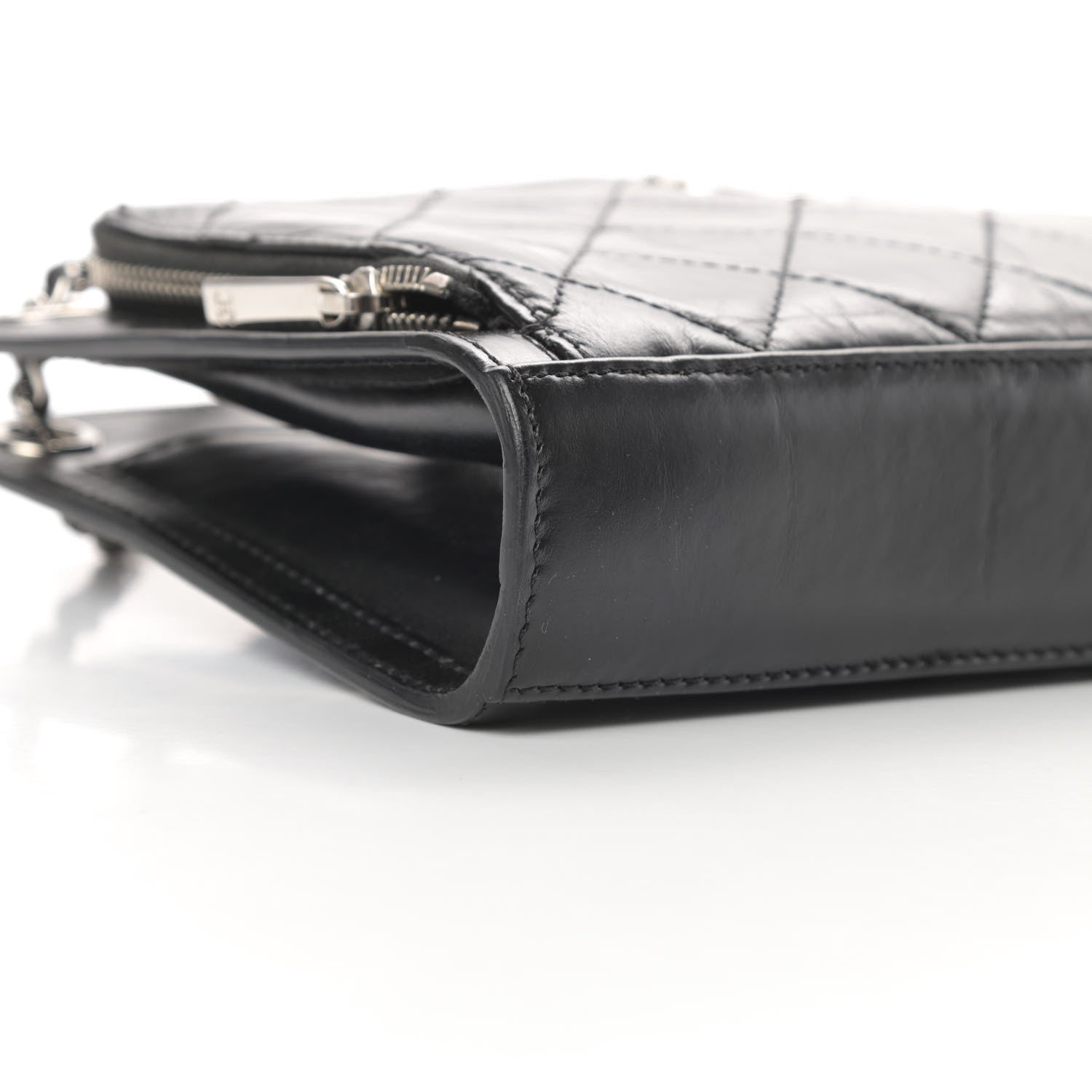 Chanel Aged Calfskin Quilted Shoulder Bag Black 9 of 13