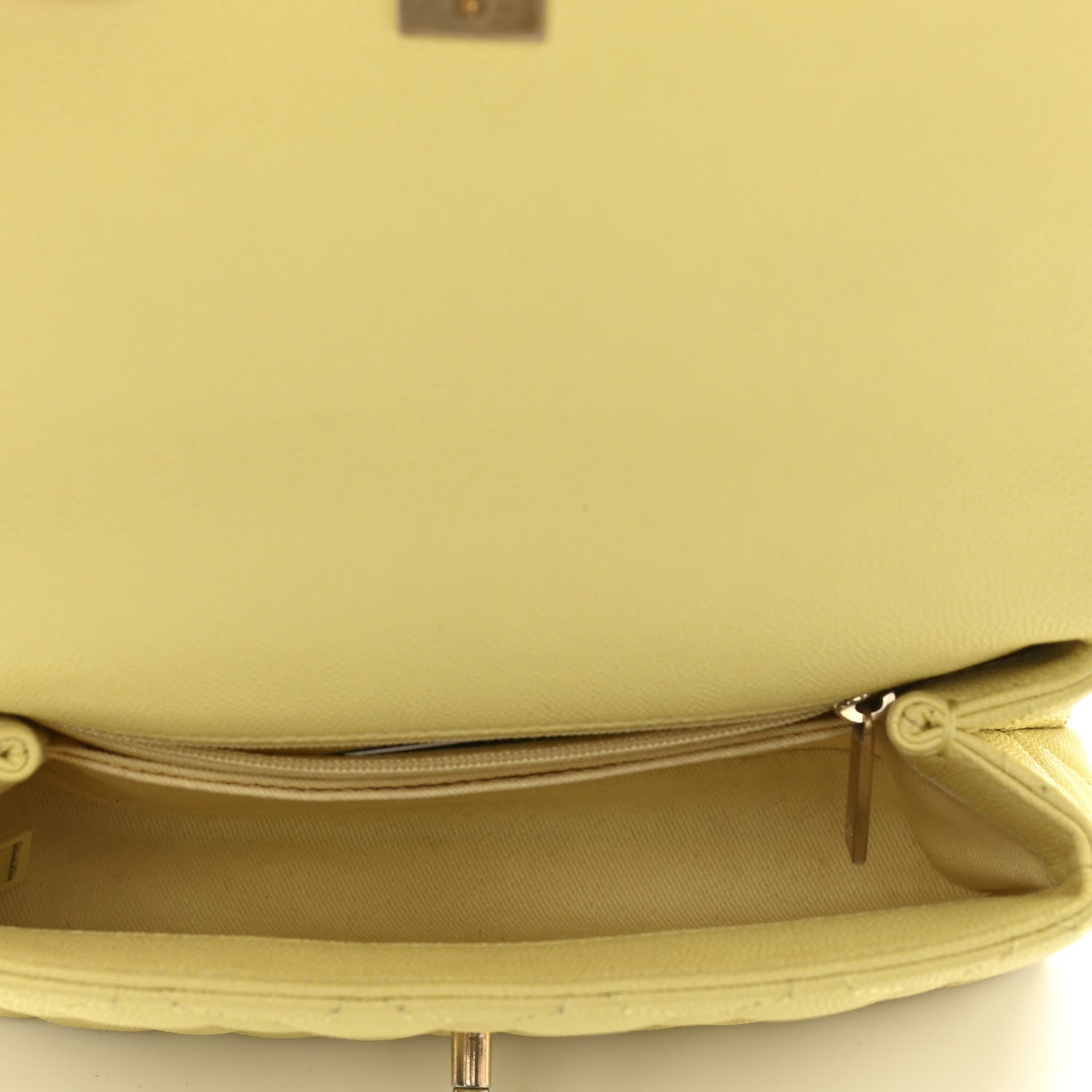 Chanel Caviar Quilted Mini Coco Handle Flap Yellow 4 of 10