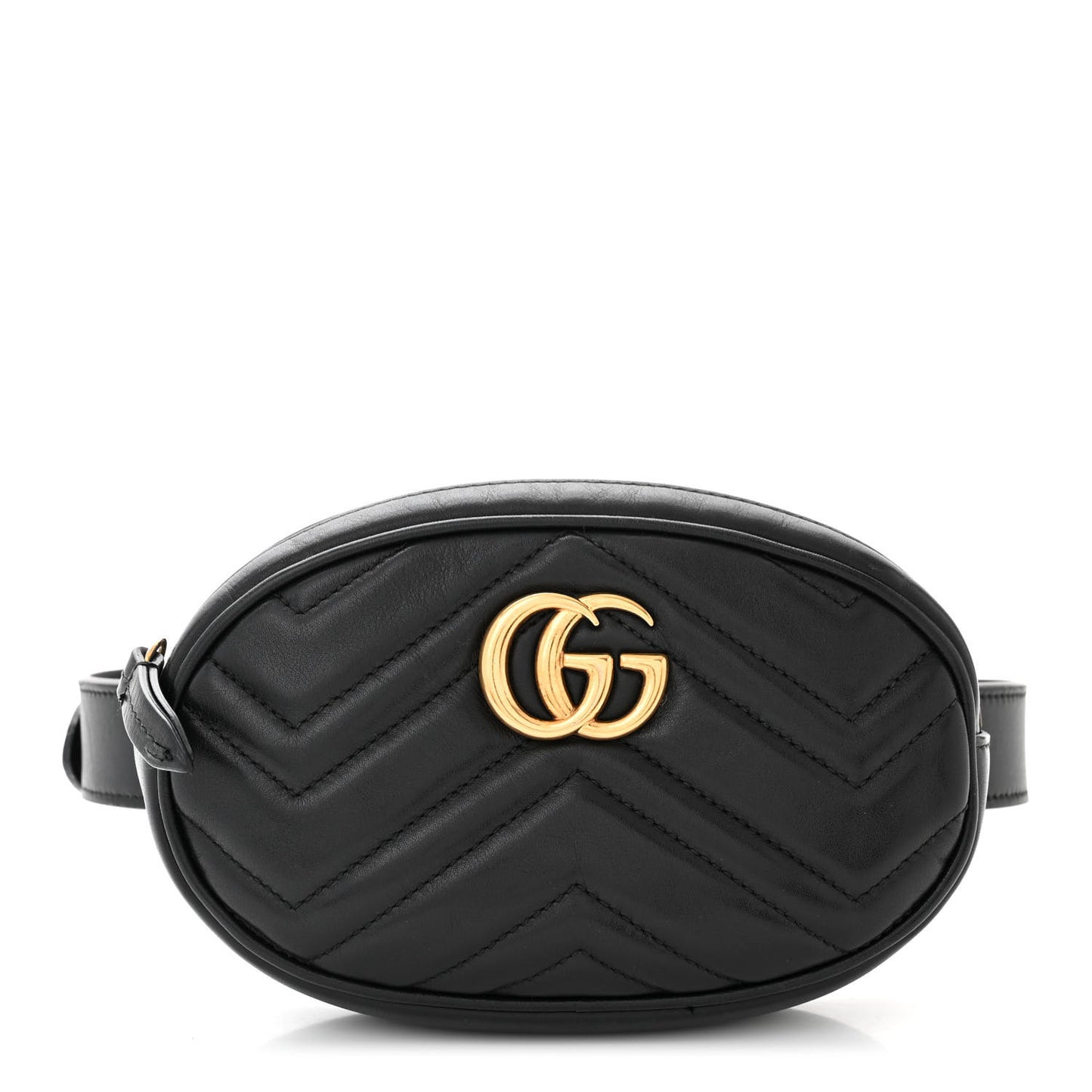 Calfskin Matelasse GG Marmont Belt Bag 75 30 Black