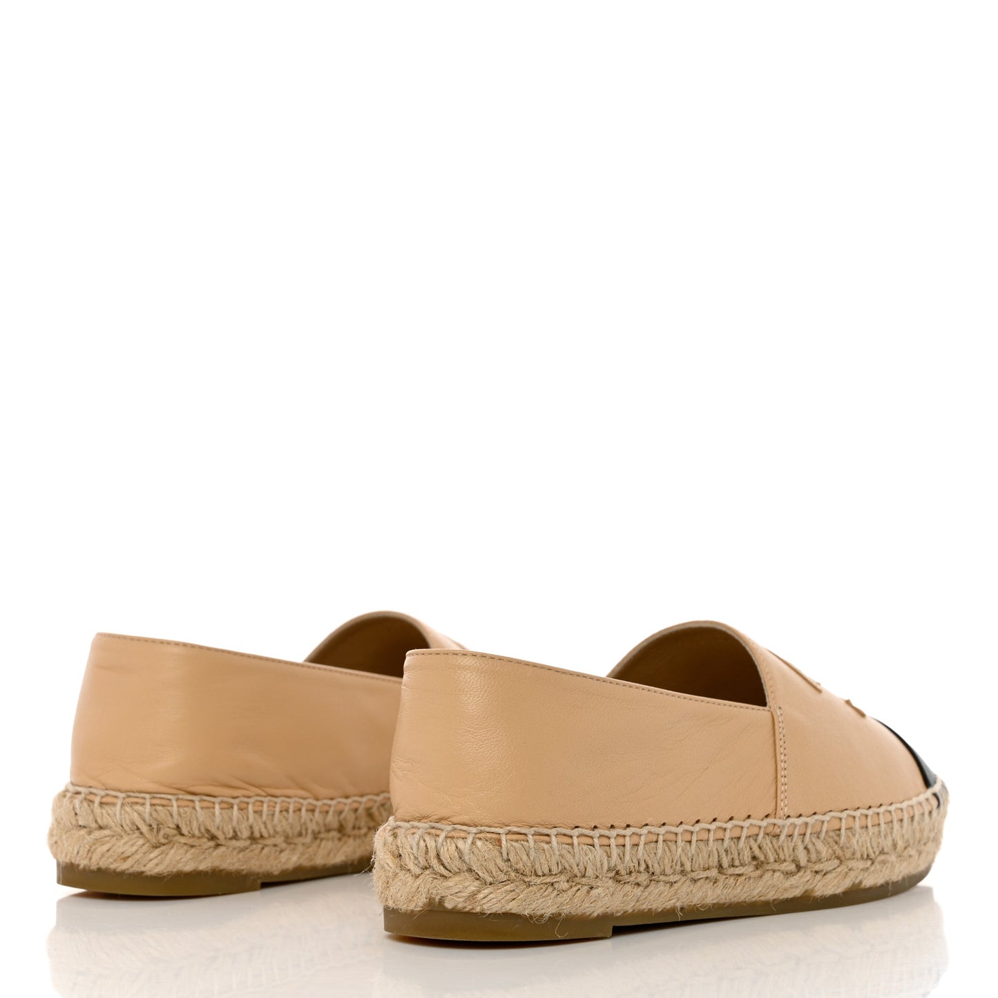 Lambskin CC Espadrilles 36 Beige Black
