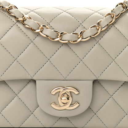 Chanel Lambskin Quilted Mini Rectangular Flap Grey 8 of 10