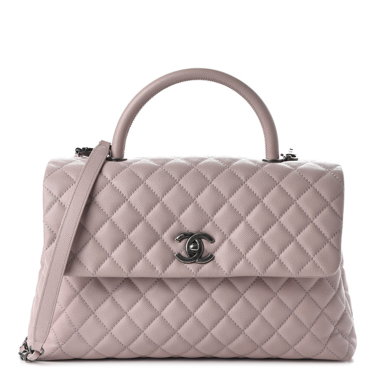Chanel Caviar Quilted Medium Coco Handle Flap Light Pink 1 of 12