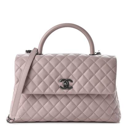 Chanel Caviar Quilted Medium Coco Handle Flap Light Pink 1 of 12