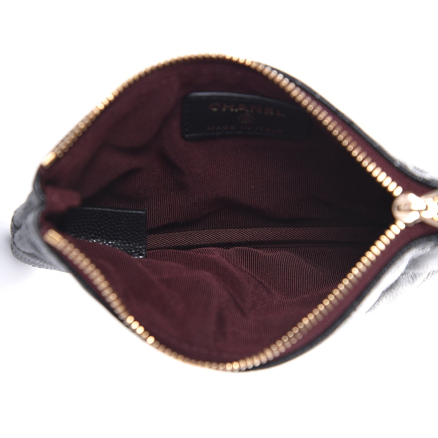 Caviar Quilted Small Cosmetic Case Black