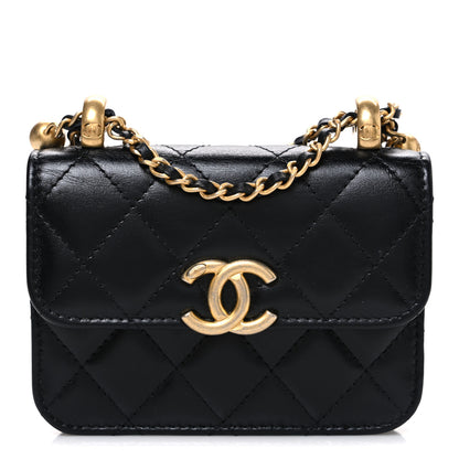Chanel Calfskin Quilted Perfect Fit Coin Purse With Chain Black 1 of 11