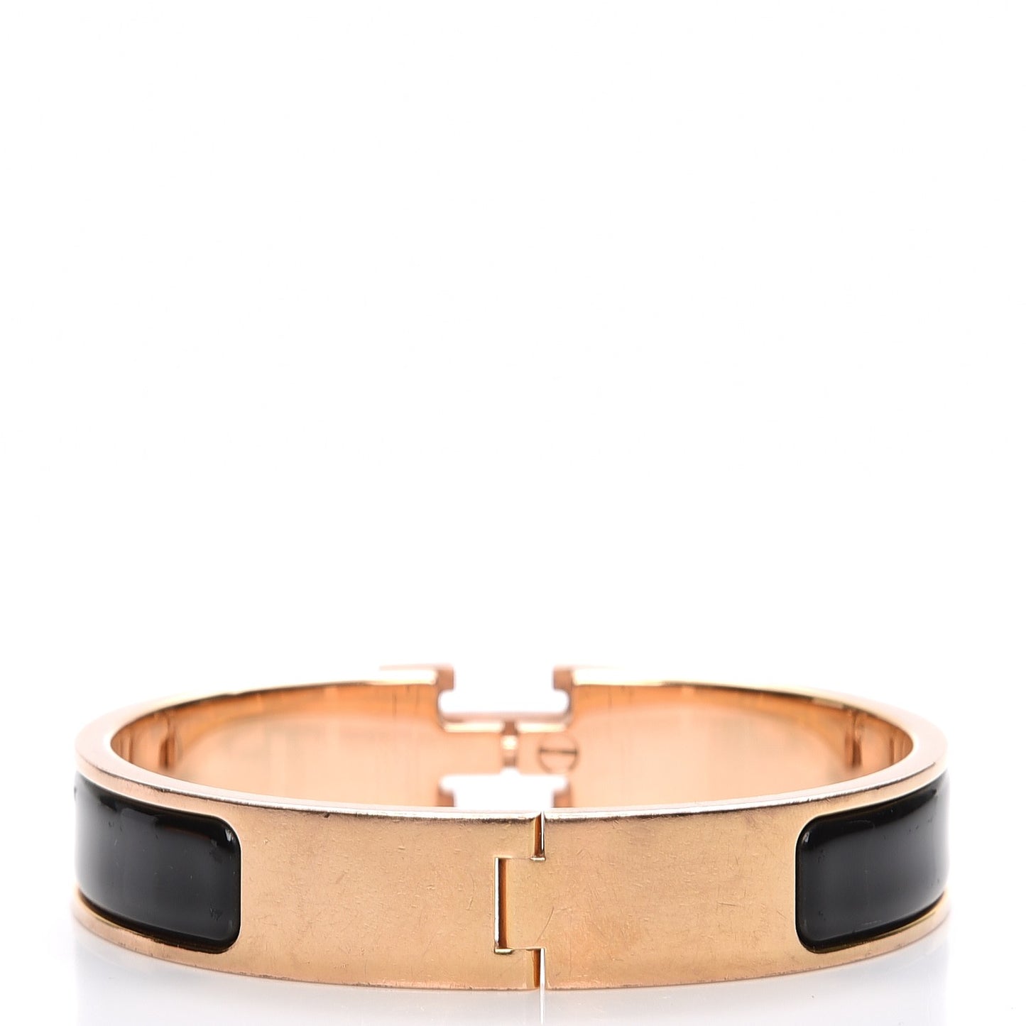 Enamel Narrow Clic Clac H Bracelet PM Black