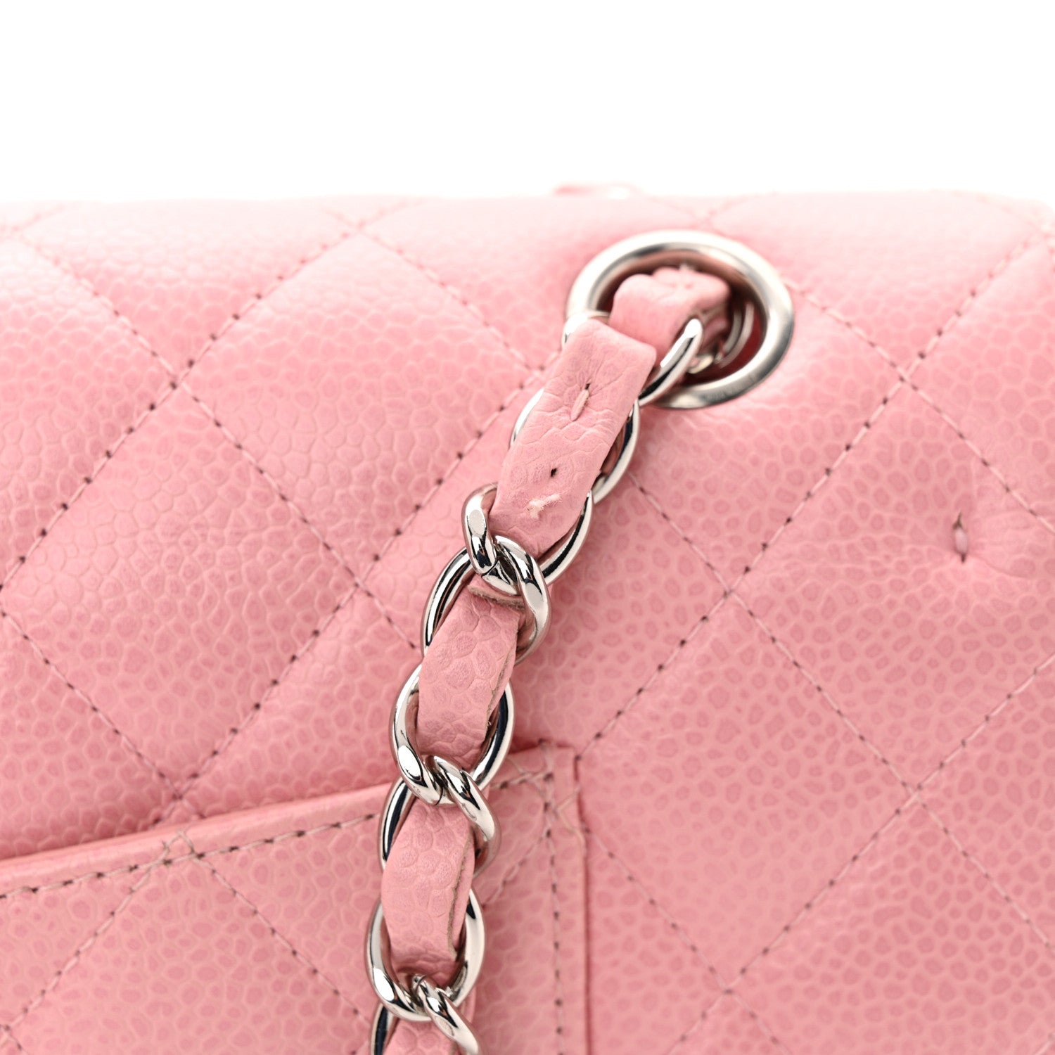 Chanel Caviar Quilted Medium Double Flap Pink 13 of 15