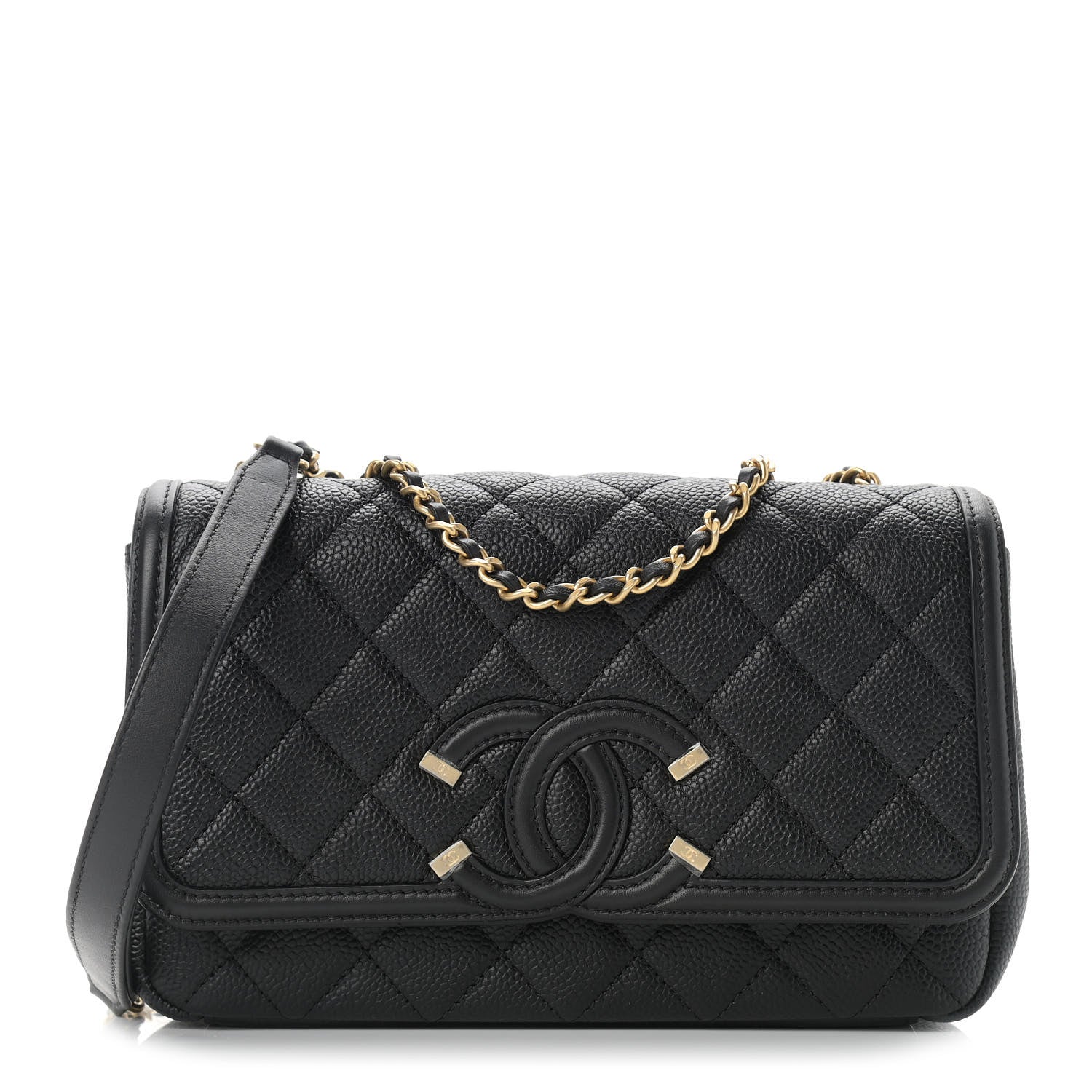 Chanel Caviar Quilted Small CC Filigree Flap Black 1 of 11
