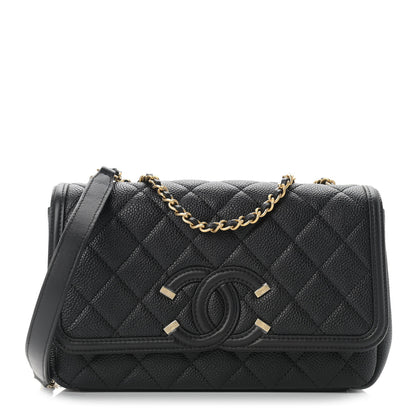 Chanel Caviar Quilted Small CC Filigree Flap Black 1 of 11