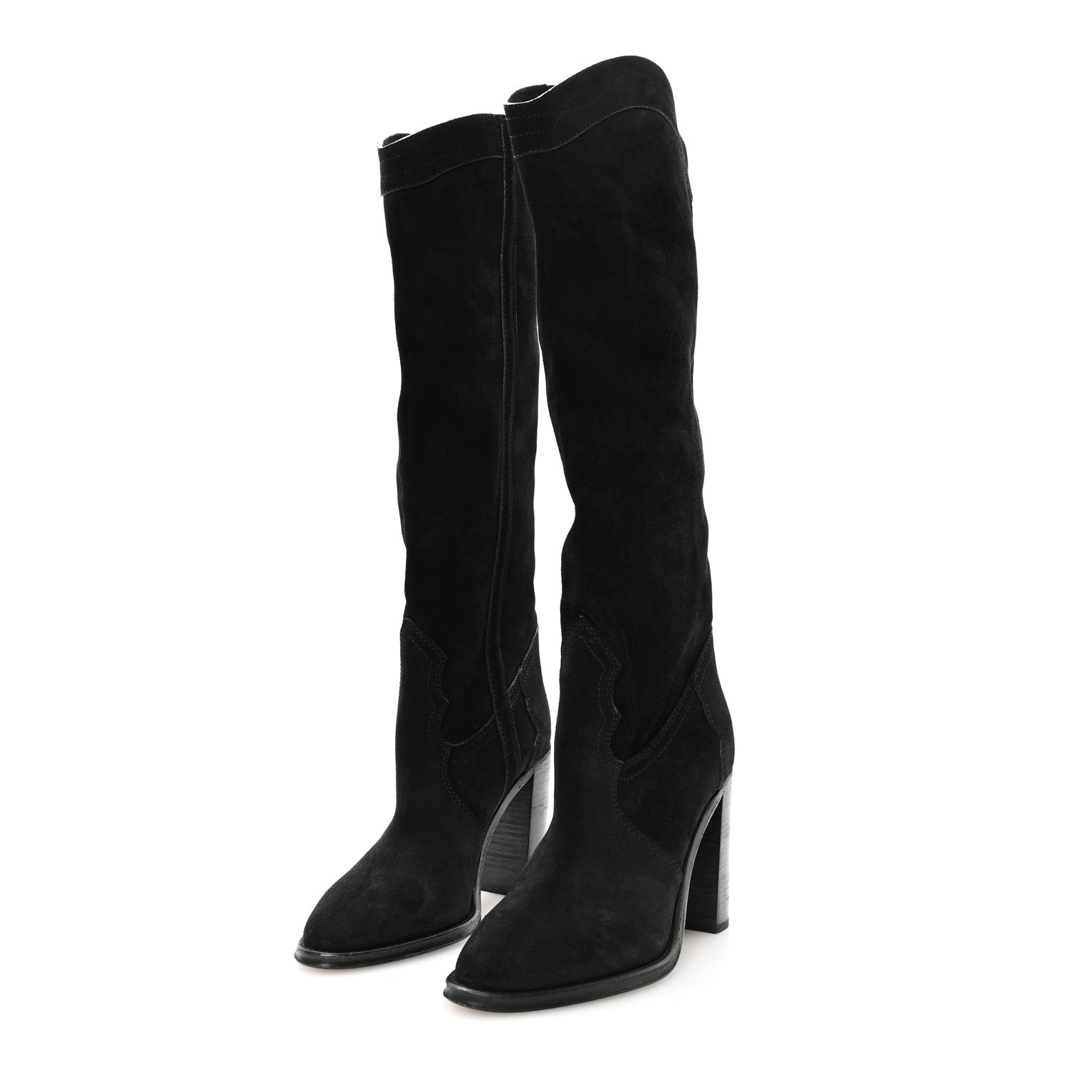 Saint Laurent Kate 105 Western Knee High Boots 38 Black 3 of 7