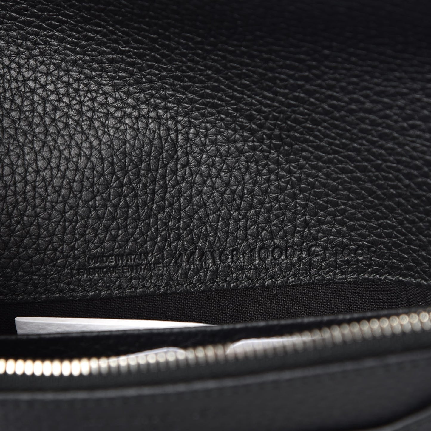 Grained Calfskin Classic Silver Hardware Wallet on Chain Black