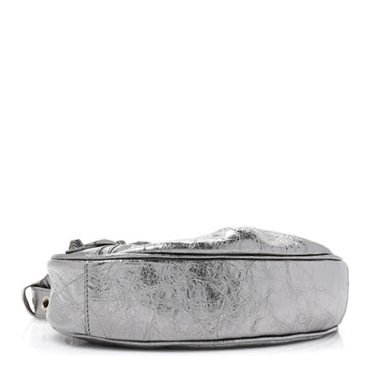 Balenciaga Metallic Agneau Arena Le Cagole Shoulder Bag XS Silver 4 of 9