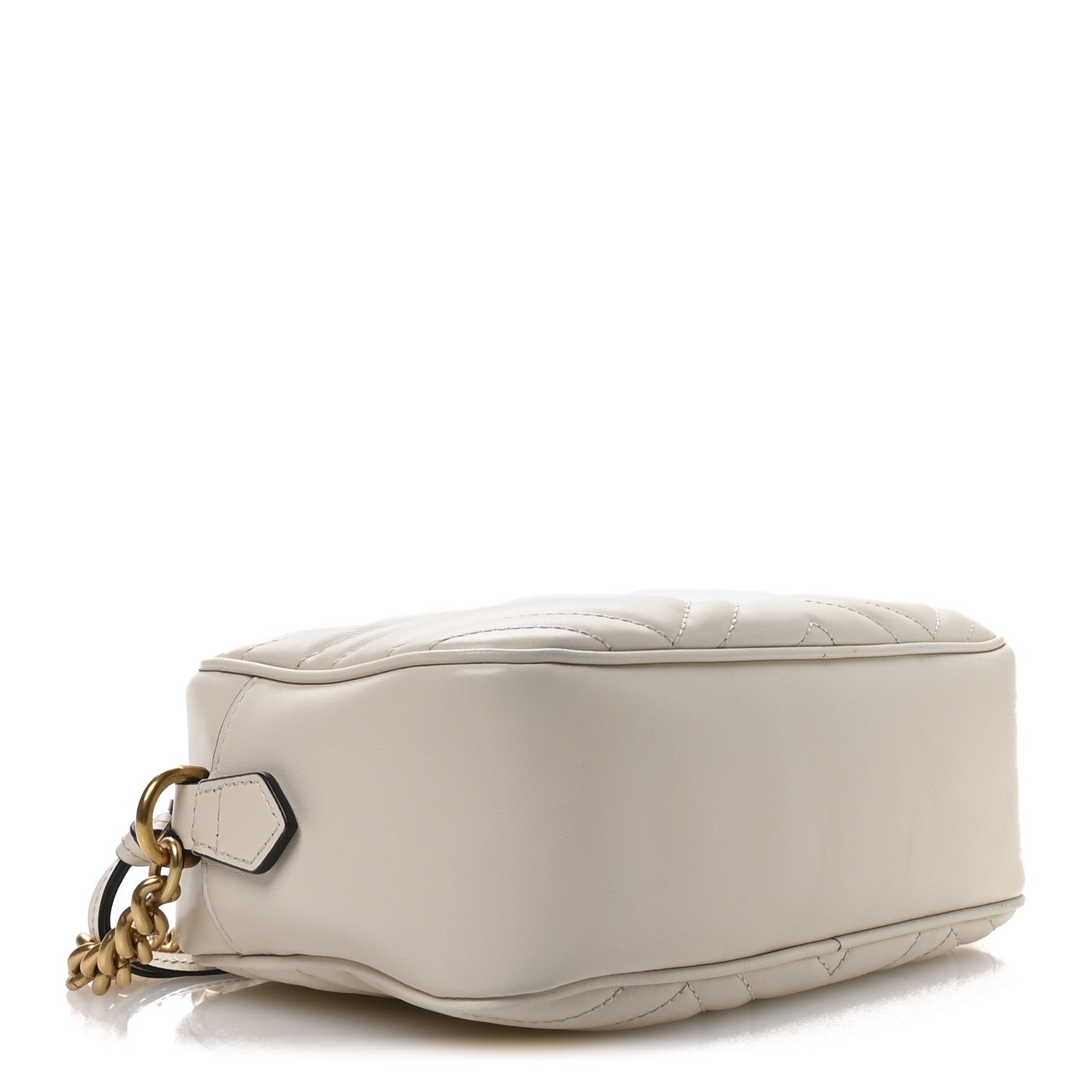 Gucci Calfskin Matelasse Small GG Marmont Chain Shoulder Bag White 4 of 10