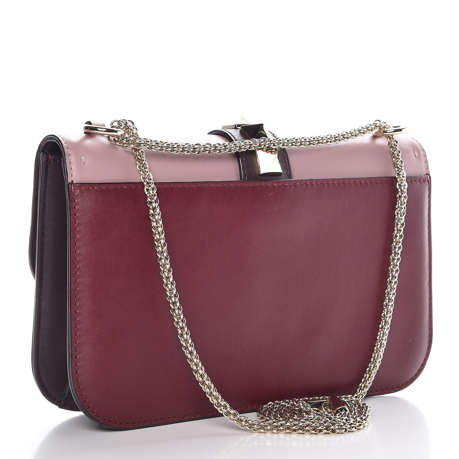 Valentino Garavani Vitello Medium Glam Lock Rockstud Flap Rubin Water Rose Marine 3 of 9