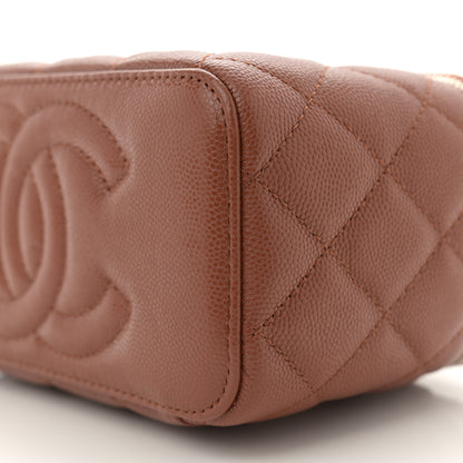 Chanel Caviar Quilted Small Vanity Case With Airpods Pro Case Brown 9 of 9