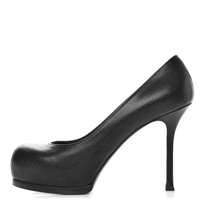 Saint Laurent Vernigolf Tribute Two 80 Platform Pumps 37.5 Black 1 of 9