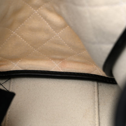 Chanel Wool Felt Calfskin Large Deauville Tote Black White 11 of 14