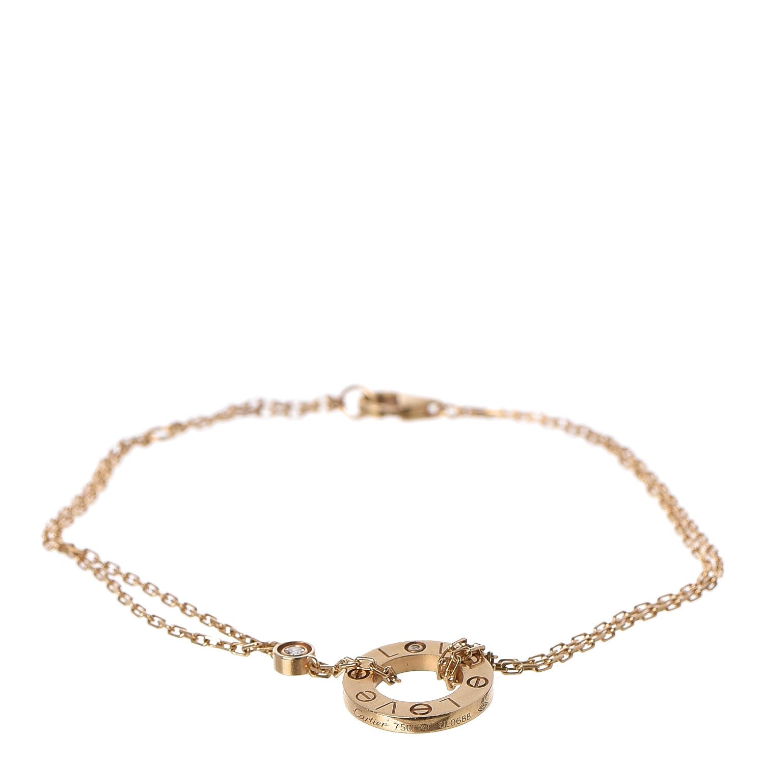 Cartier 18K Yellow Gold Diamond LOVE Bracelet 1 of 7