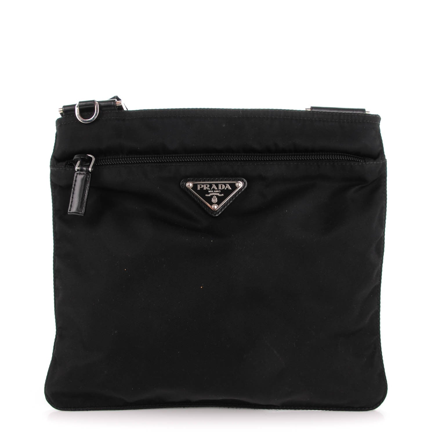 Prada Nylon Vela Flat Messenger Bag Black 1 of 6