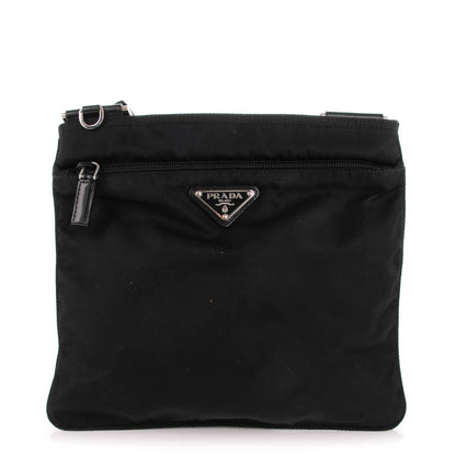 Prada Nylon Vela Flat Messenger Bag Black 1 of 6