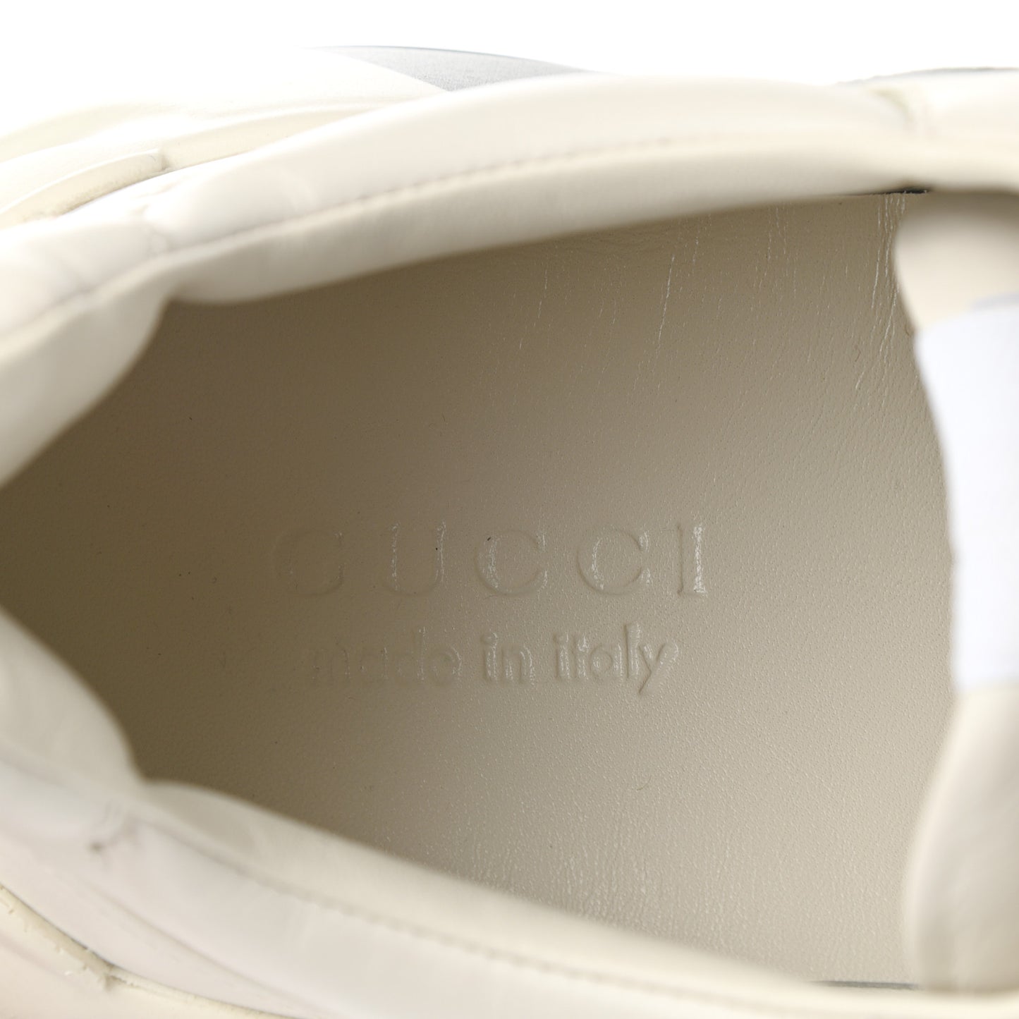 Calfskin Web Printed Mens Rhyton Sneakers 13 Mystic White