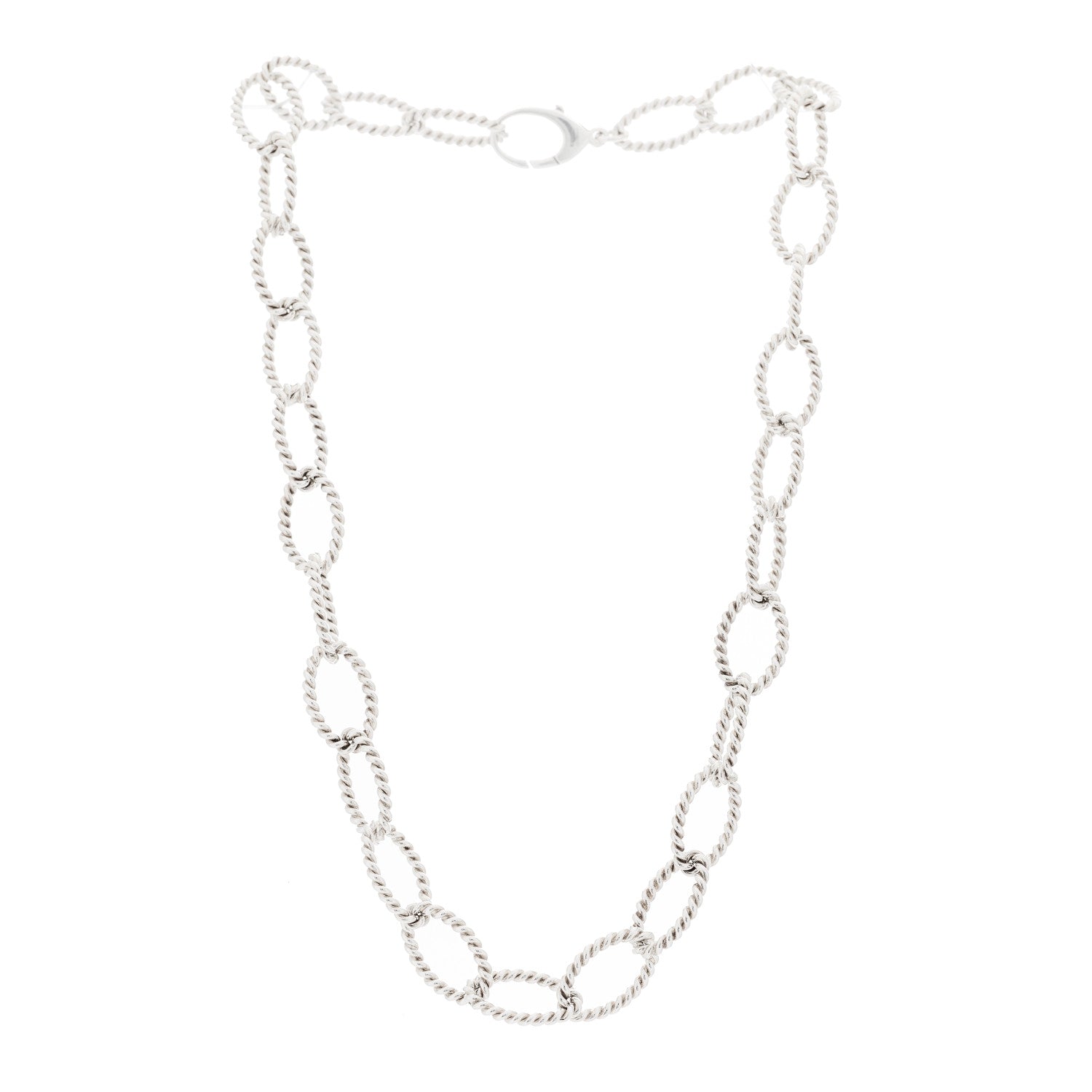 Tiffany Sterling Silver Oval Twist Link Necklace 3 of 5