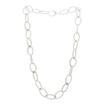 Tiffany Sterling Silver Oval Twist Link Necklace 3 of 5