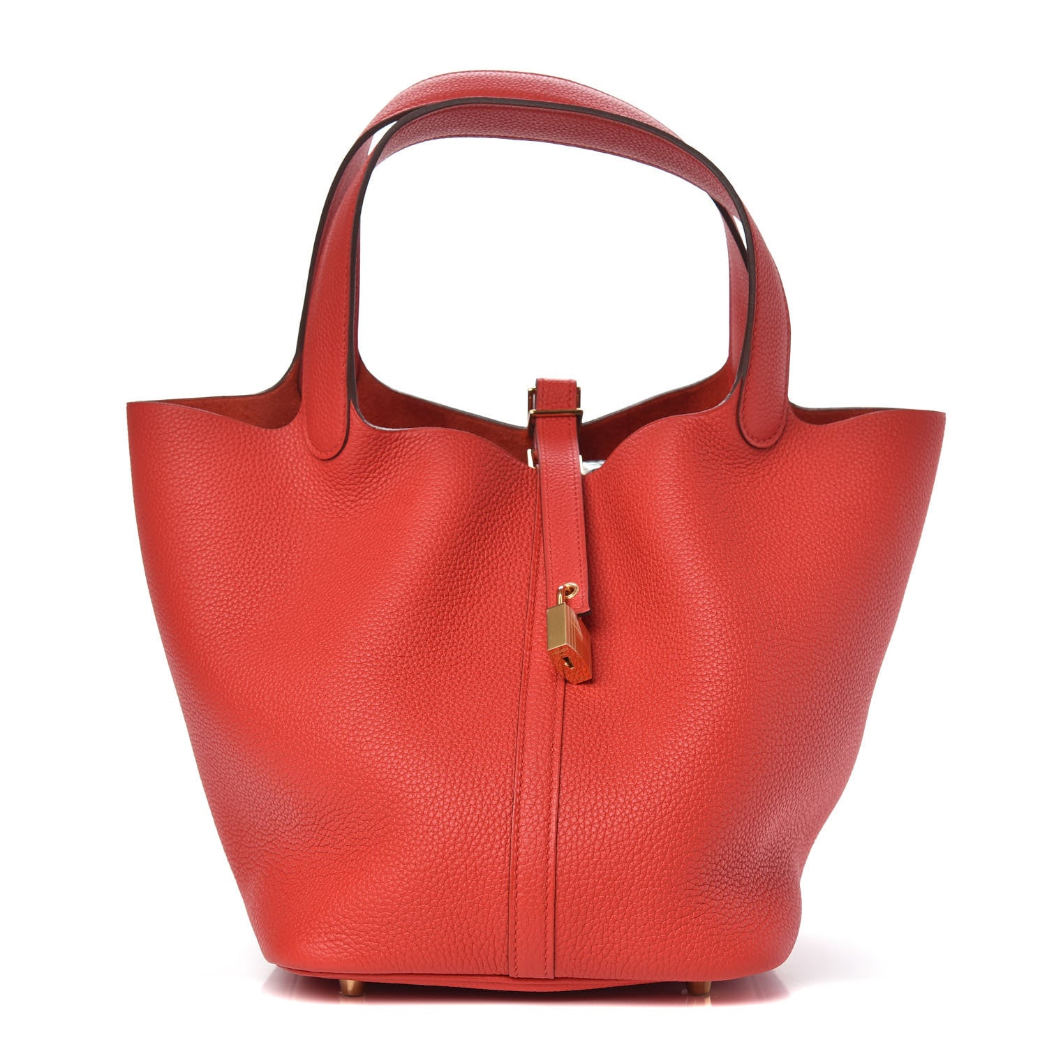 Hermes Taurillon Clemence Picotin Lock 22 MM Rouge De Coeur 1 of 10