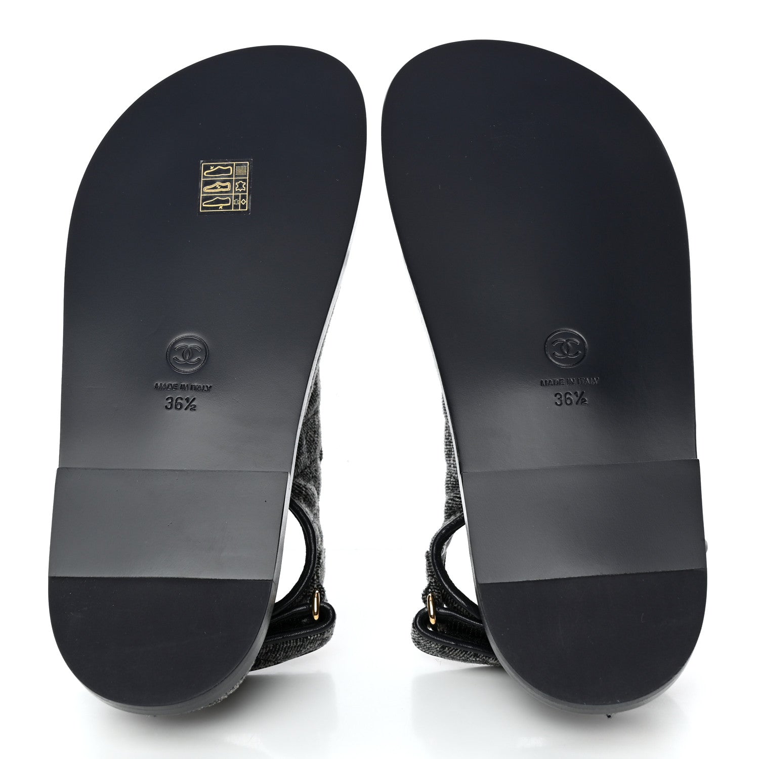 Chanel Velvet Velcro Dad Sandals 36.5 Grey 5 of 9