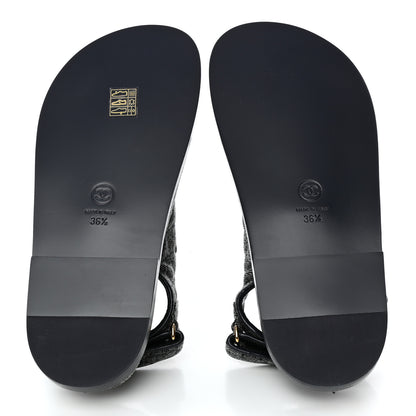 Chanel Velvet Velcro Dad Sandals 36.5 Grey 5 of 9