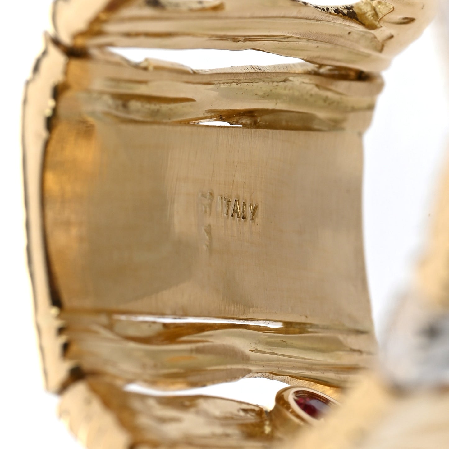 18K Yellow White Gold Diamond Elephantino Ring 54 7