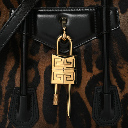 Givenchy Calf Hair Box Calfskin Leopard Print Mini Lock Antigona Shoulder Bag Black Brown 8 of 11