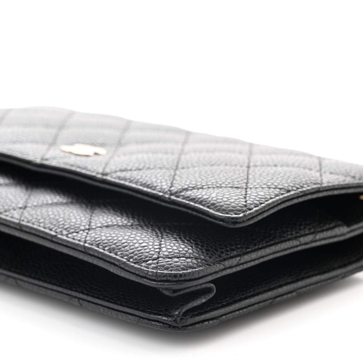 Caviar Quilted Wallet on Chain WOC Black