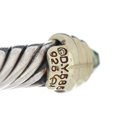 David Yurman Sterling Silver 14K Yellow Gold Peridot 5mm Cable Classics Petite Color Bracelet 5 of 5