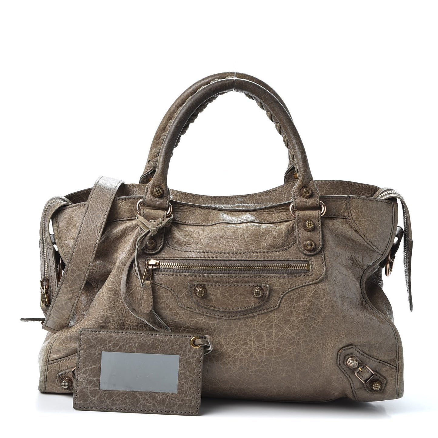 Agneau Giant 12 Rose Gold Hardware City Gris Poivre