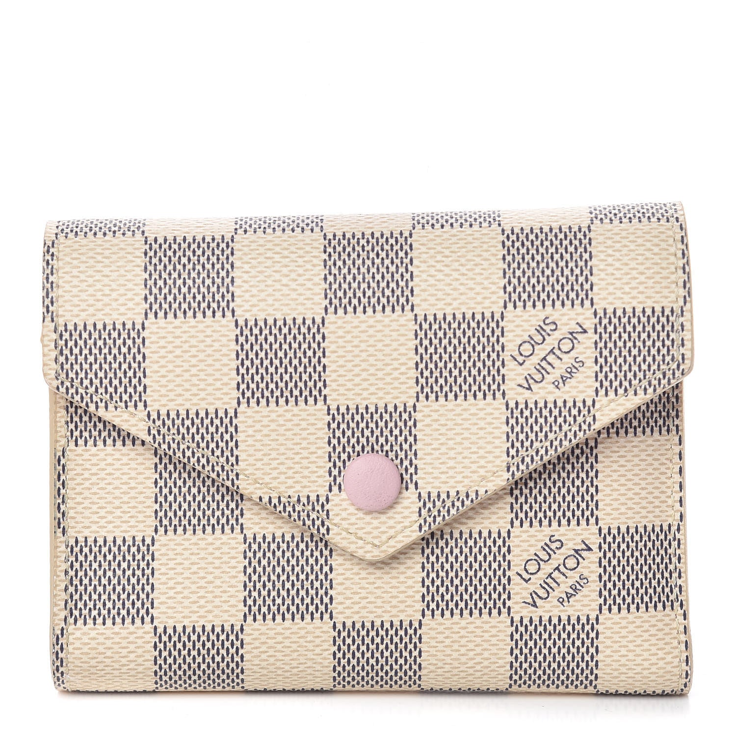 Louis Vuitton Damier Azur Victorine Wallet Rose Ballerine 1 of 13