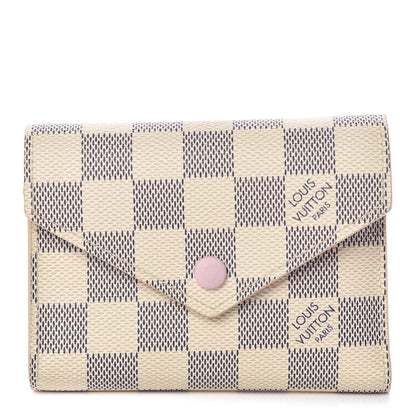 Louis Vuitton Damier Azur Victorine Wallet Rose Ballerine 1 of 13