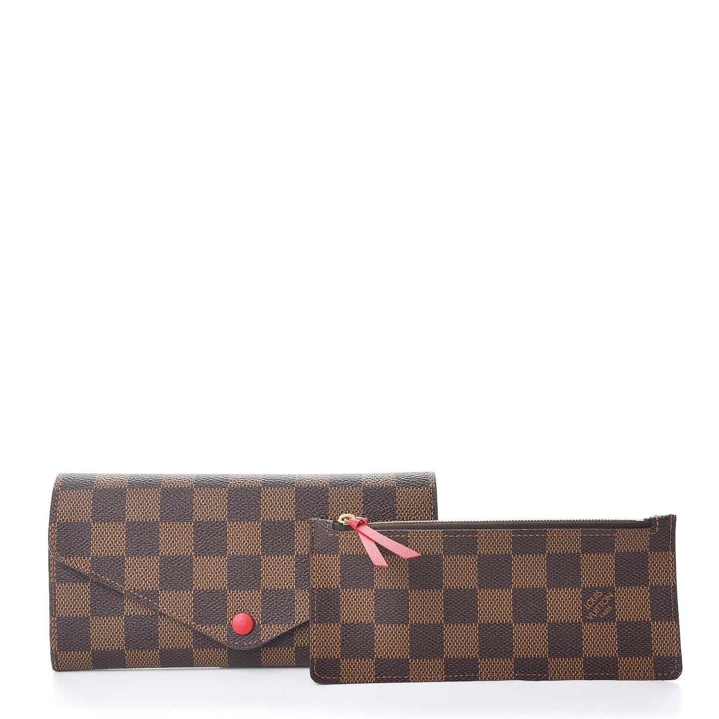 Damier Ebene Josephine Wallet Red