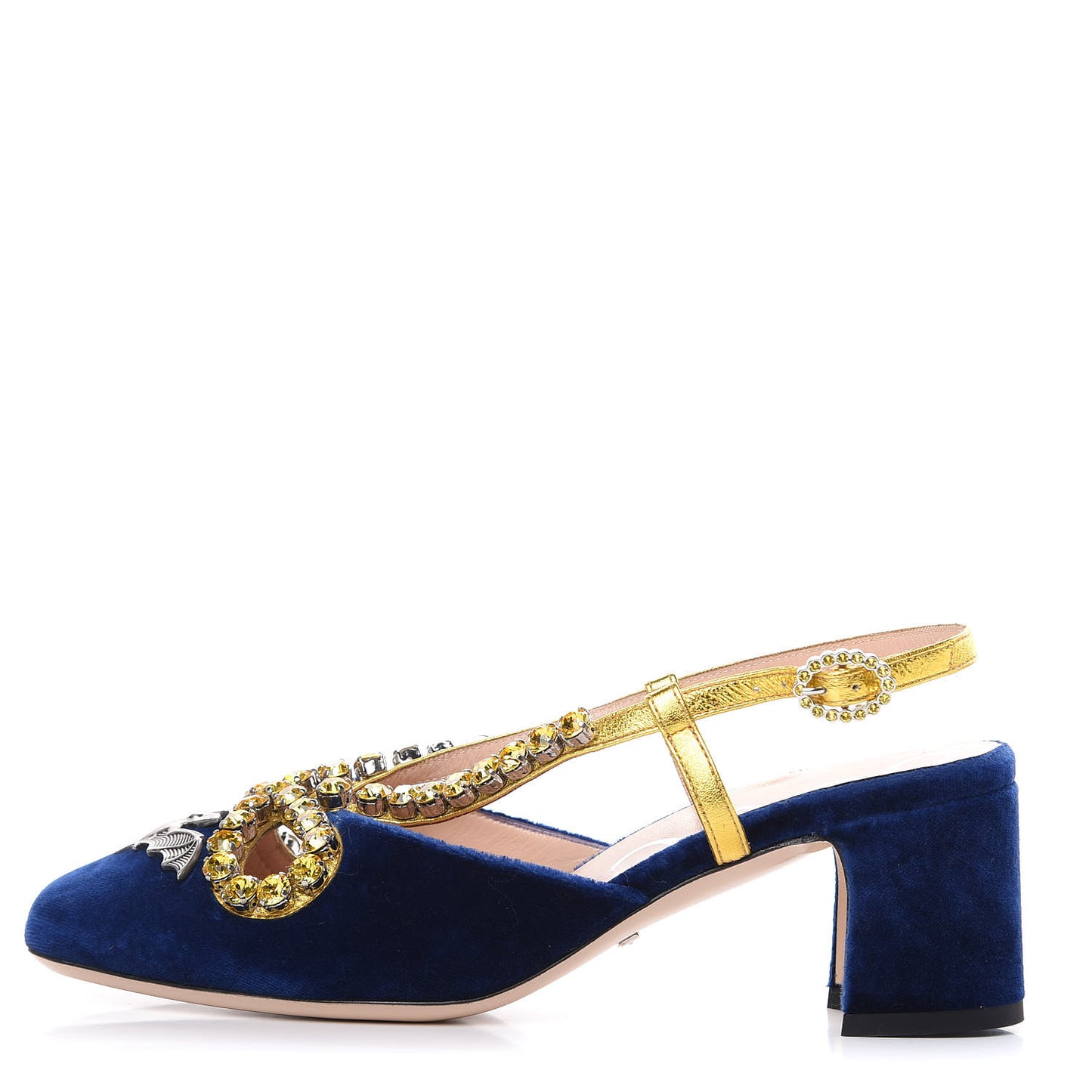 Velvet Crystal Bat Pumps 37 Blue