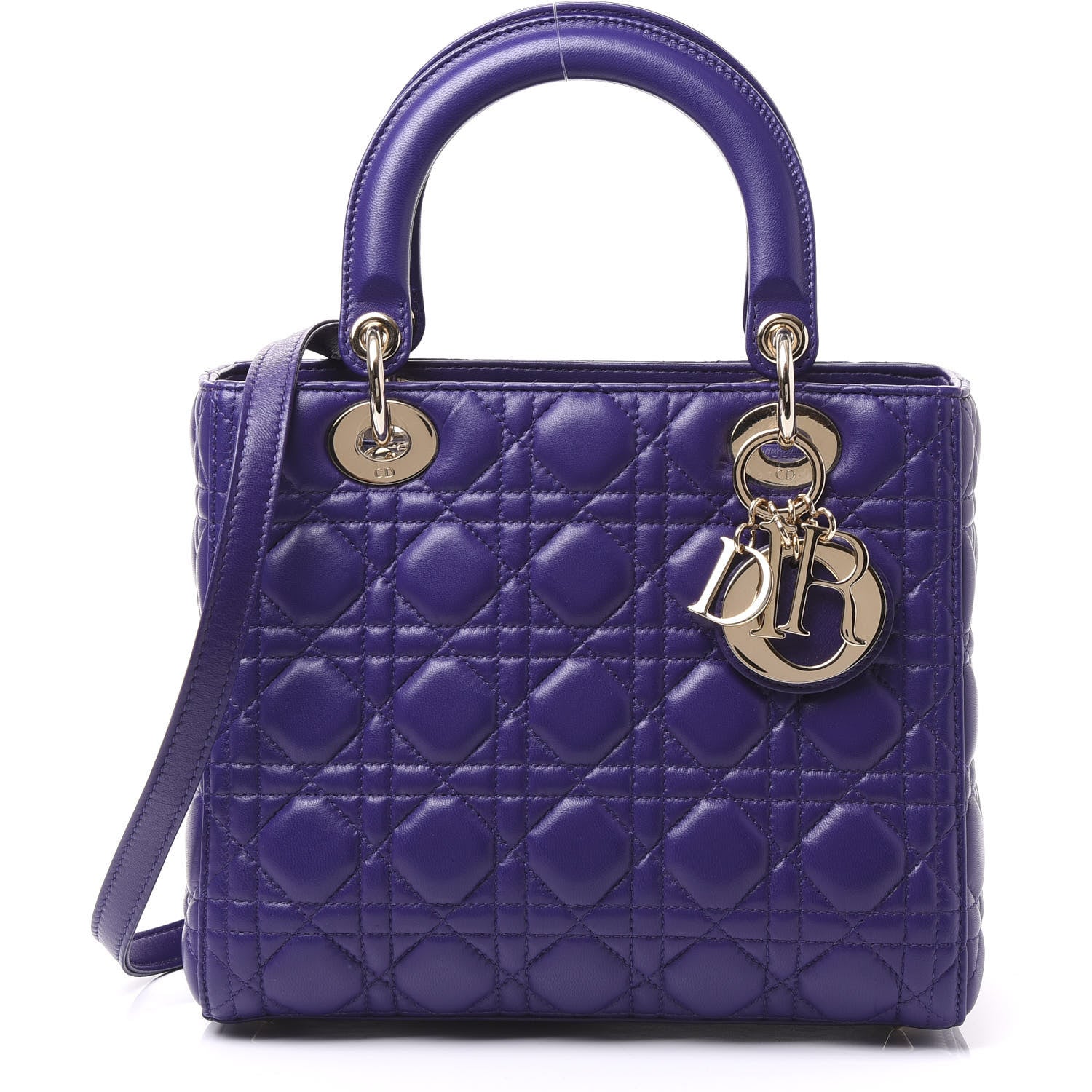 Christian Dior Lambskin Cannage Medium Lady Dior Purple 1 of 8