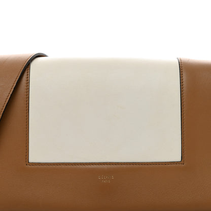 Celine Shiny Smooth Calfskin Medium Frame Shoulder Bag Tan Optic White 5 of 14