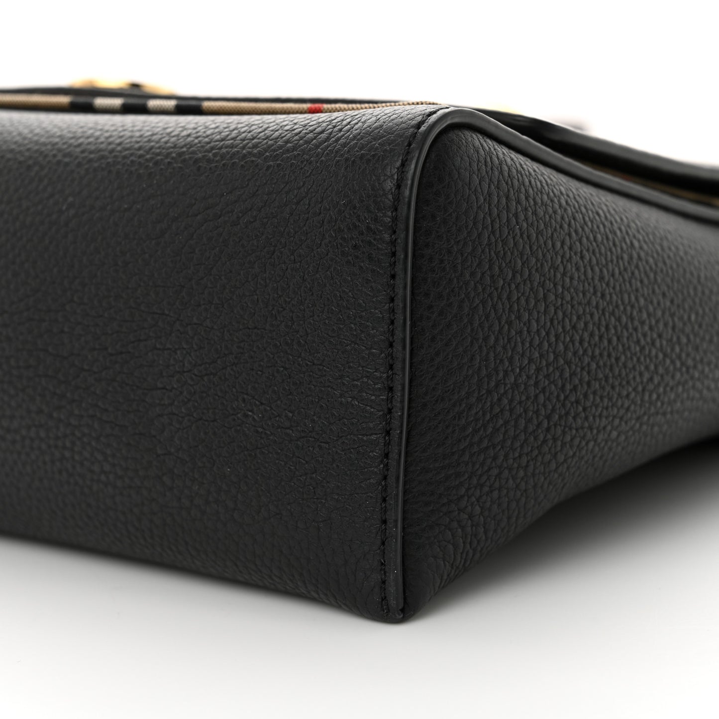 Grainy Calfskin Vintage Check Note Crossbody Bag Black