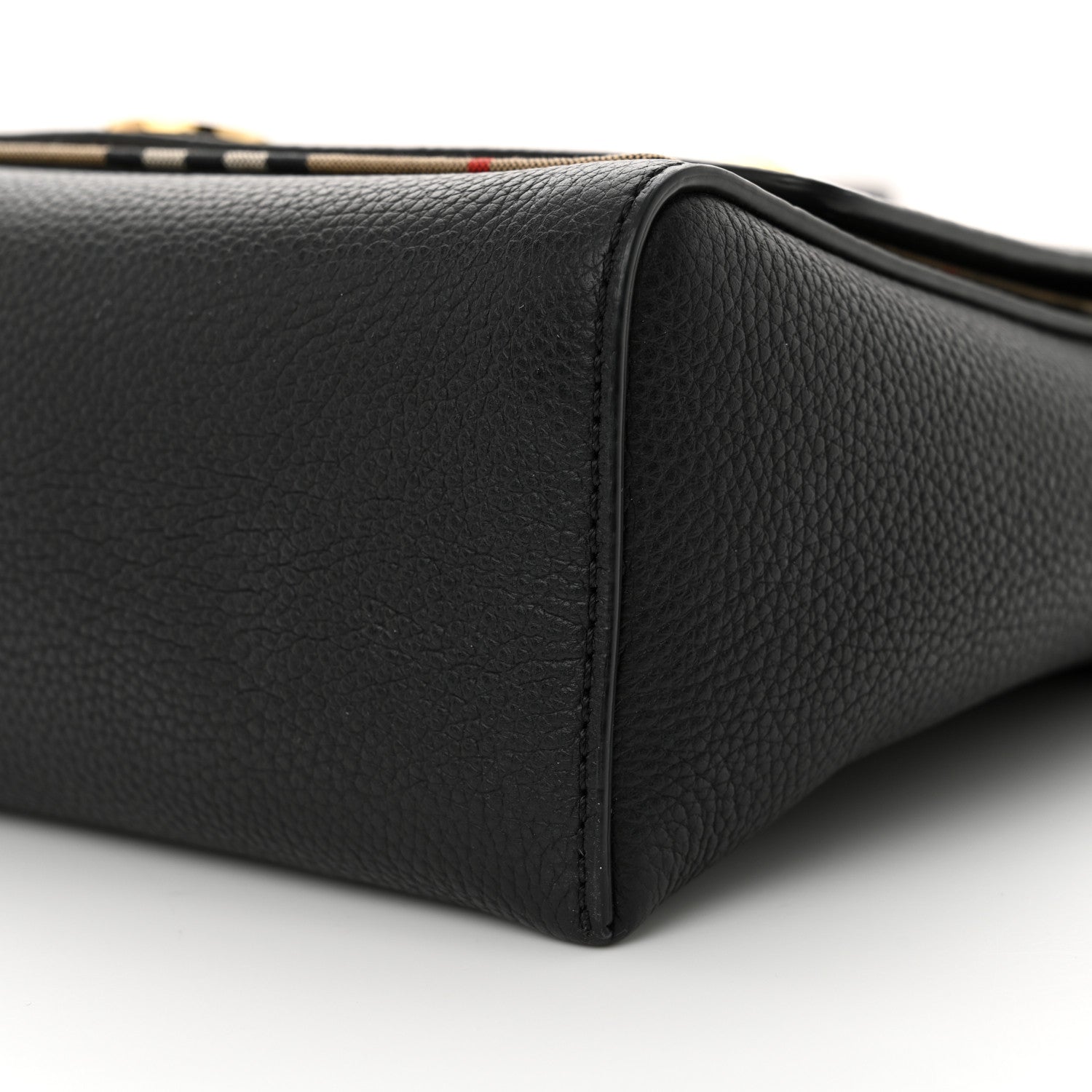 Burberry Grainy Calfskin Vintage Check Note Crossbody Bag Black 10 of 10