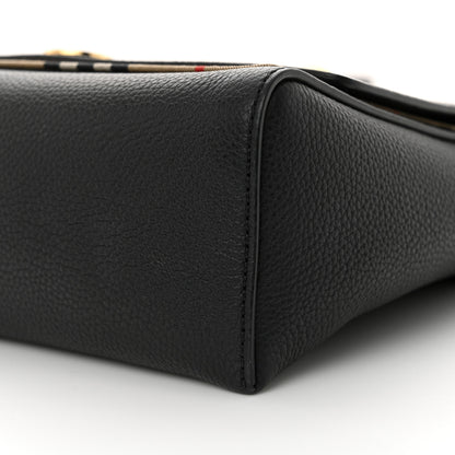 Burberry Grainy Calfskin Vintage Check Note Crossbody Bag Black 10 of 10