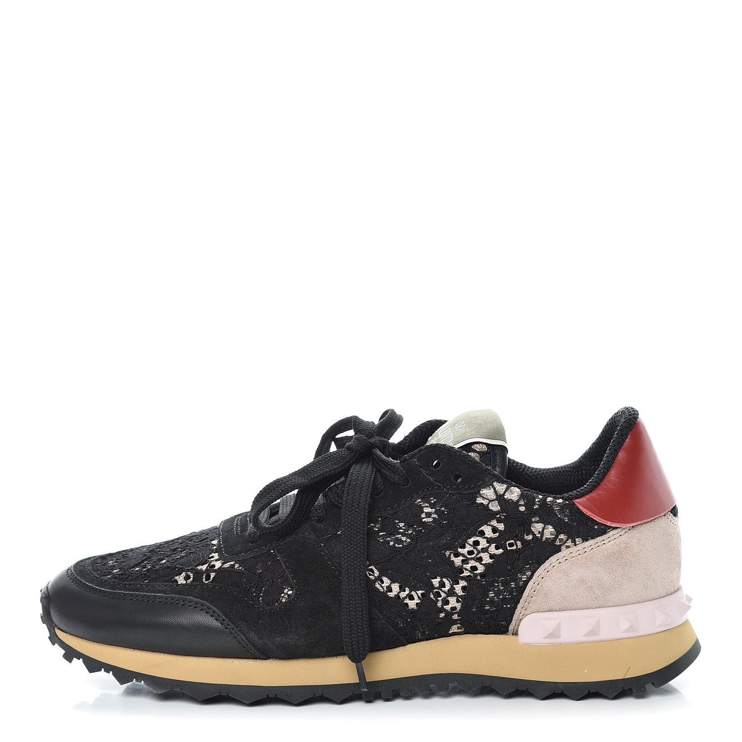 Macrame Lace Suede Womens Rockrunner Sneakers 37 Black